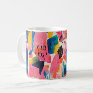 Levendige kleuren Abstract patroon Koffiemok