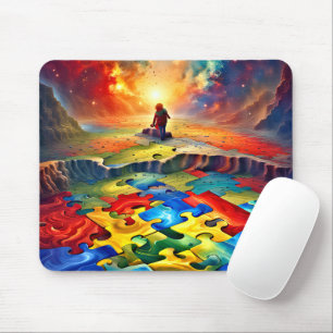 Levendige kleuren Autisme Moeder Mousepad Muismat