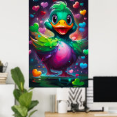 Levendige kleuren eend poster (Thuiskantoor)