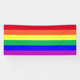 Levendige Kleuren LGBTQ Klassieke Regenboog Strepe Spandoek