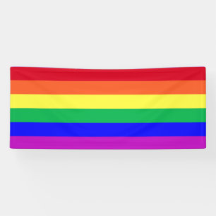 Levendige Kleuren LGBTQ Klassieke Regenboog Strepe Spandoek