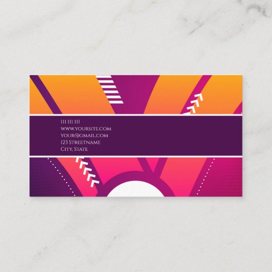 Levendige kleuren oranje paarse vrouwelijke kleurr visitekaartje (Achterkant)