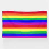 Levendige kleuren Rainbow Stripes LGBT Party Achte Spandoek (Horizontaal)