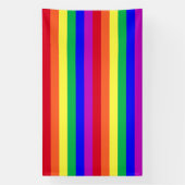 Levendige kleuren Rainbow Stripes LGBT Party Achte Spandoek (Verticaal)