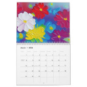 Levendige kleurenbloemen schilderen kalender (Mar 2026)