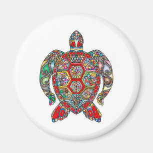 Levendige kleurenschildpad magneet