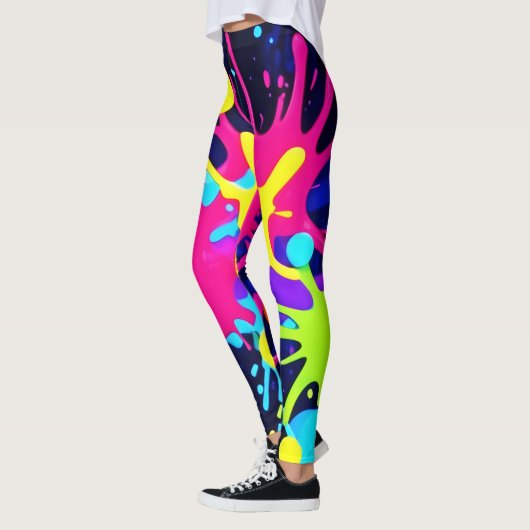 Levendige kleurensplash leggings (Links)