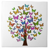 Levendige kleurenvlinderboom tegeltje (Voorkant)