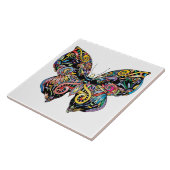 Levendige kleurenvlindertekening tegeltje (Zijkant)