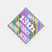 Levendige, kleurrijke 13e verjaardag + aangepaste servet (Hoek)