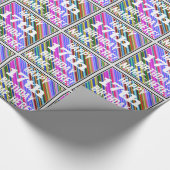 Levendige, kleurrijke 17e verjaardag + aangepaste cadeaupapier (Hoek)