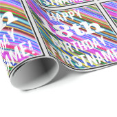Levendige, kleurrijke 18e verjaardag + aangepaste cadeaupapier (Rol Hoek)