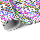 Levendige, kleurrijke 24e verjaardag + aangepaste  cadeaupapier (Rol Hoek)