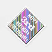 Levendige, kleurrijke 3de verjaardag + aangepaste  servetten (Hoek)