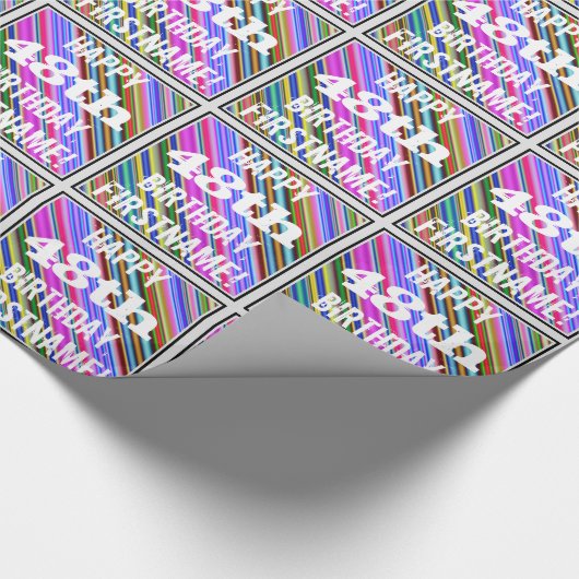 Levendige, kleurrijke 48e verjaardag + aangepaste cadeaupapier (Hoek)