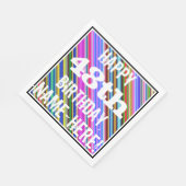 Levendige, kleurrijke 48e verjaardag + aangepaste servet (Hoek)