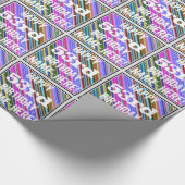 Levendige, kleurrijke 53e verjaardag + aangepaste  cadeaupapier (Hoek)