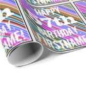 Levendige, kleurrijke 57e verjaardag + aangepaste cadeaupapier (Rol Hoek)