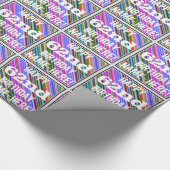 Levendige, kleurrijke 62e verjaardag + aangepaste cadeaupapier (Hoek)