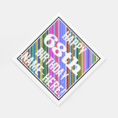 Levendige, kleurrijke 68e verjaardag + aangepaste  servetten (Hoek)