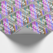 Levendige, kleurrijke 76e verjaardag + aangepaste  cadeaupapier (Hoek)