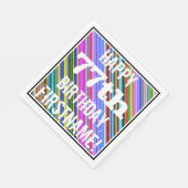 Levendige, kleurrijke 77e verjaardag + aangepaste  servetten (Hoek)