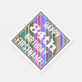 Levendige, kleurrijke 84e verjaardag + aangepaste servetten (Hoek)