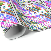 Levendige, kleurrijke 92e verjaardag + aangepaste cadeaupapier (Rol Hoek)