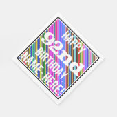 Levendige, kleurrijke 92e verjaardag + aangepaste  servetten (Hoek)