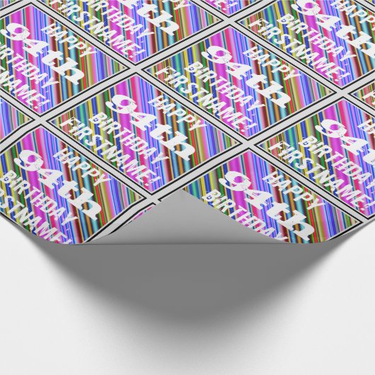 Levendige, kleurrijke 94e verjaardag + aangepaste cadeaupapier (Hoek)