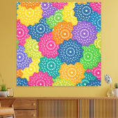 Levendige kleurrijke Abstracte bloemen Canvas Afdruk (Insitu (Woonkamer))