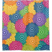 Levendige kleurrijke Abstracte bloemen Douchegordijn (Voorkant)