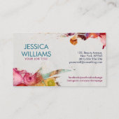 Levendige Kleurrijke Agaat Waterverf Abstract Visitekaartje (Achterkant)