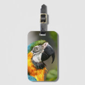 Levendige kleurrijke ara bagagelabel (Voorkant (verticaal))