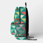 Levendige kleurrijke Blauwgroen Monogram Initialen Bedrukte Rugzak (Rechts)