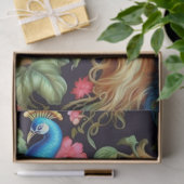 Levendige Kleurrijke Bloemen Pauw Decoupage Tissuepapier (Geschenk)