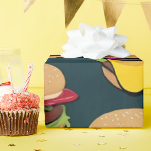 Levendige kleurrijke cheeseburgers cadeaupapier