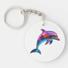 Levendige kleurrijke dolfijn sleutelhanger