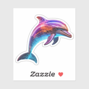 Levendige kleurrijke dolfijn sticker
