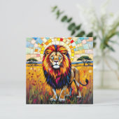 Levendige kleurrijke Lion Mosaic Blank (Staand voorkant)
