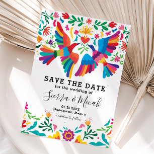 Levendige Kleurrijke Mexicaanse Geïnspireerde Voge Save The Date