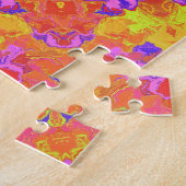Levendige Kleurrijke Psychedelische Abstracte Kale Legpuzzel (Zijkant)