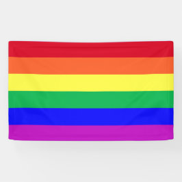 Levendige Kleurrijke Regenboogstrepen Gay Pride Spandoek