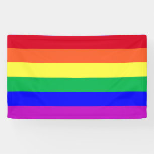 Levendige Kleurrijke Regenboogstrepen Gay Pride Spandoek