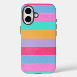 Levendige Kleurrijke Retro Strepen iPhone 16 Hoesje