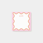 Levendige kleurrijke roze Sinaasappel golvende zig Post-it® Notes (Voorkant)