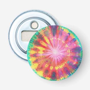 Levendige kleurrijke Stropdas-Dye #1 Button Flesopener