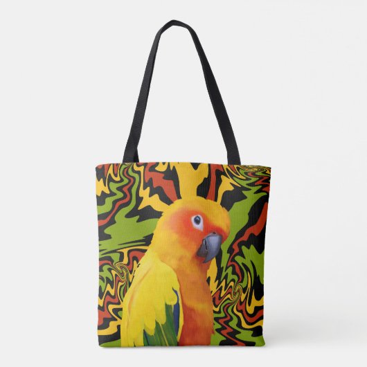 Levendige kleurrijke Sun Conure Parrot Draagtas (Achterkant)