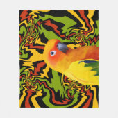 Levendige kleurrijke Sun Conure Parrot Fleece Deken (Voorkant)