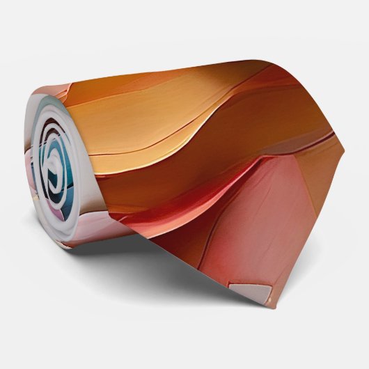 Levendige Kleurrijke Swirly Abstracte Schilderkuns Stropdas (Opgerold)